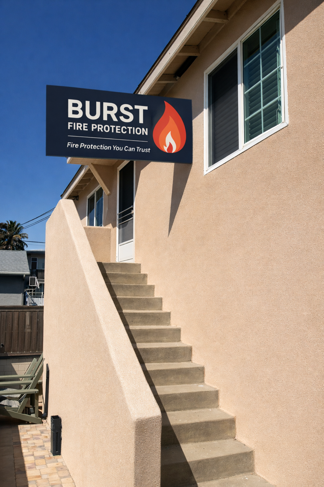 Burst building sign